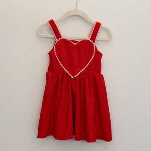 Baby Starters Red Corduroy Heart Dress 12M Valentine's Day Toddler Outfit